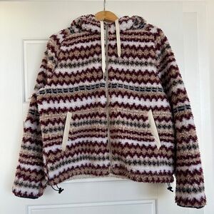 NWOT Rag & Bone Burgundy and Cream Patterned Jacket size Large L